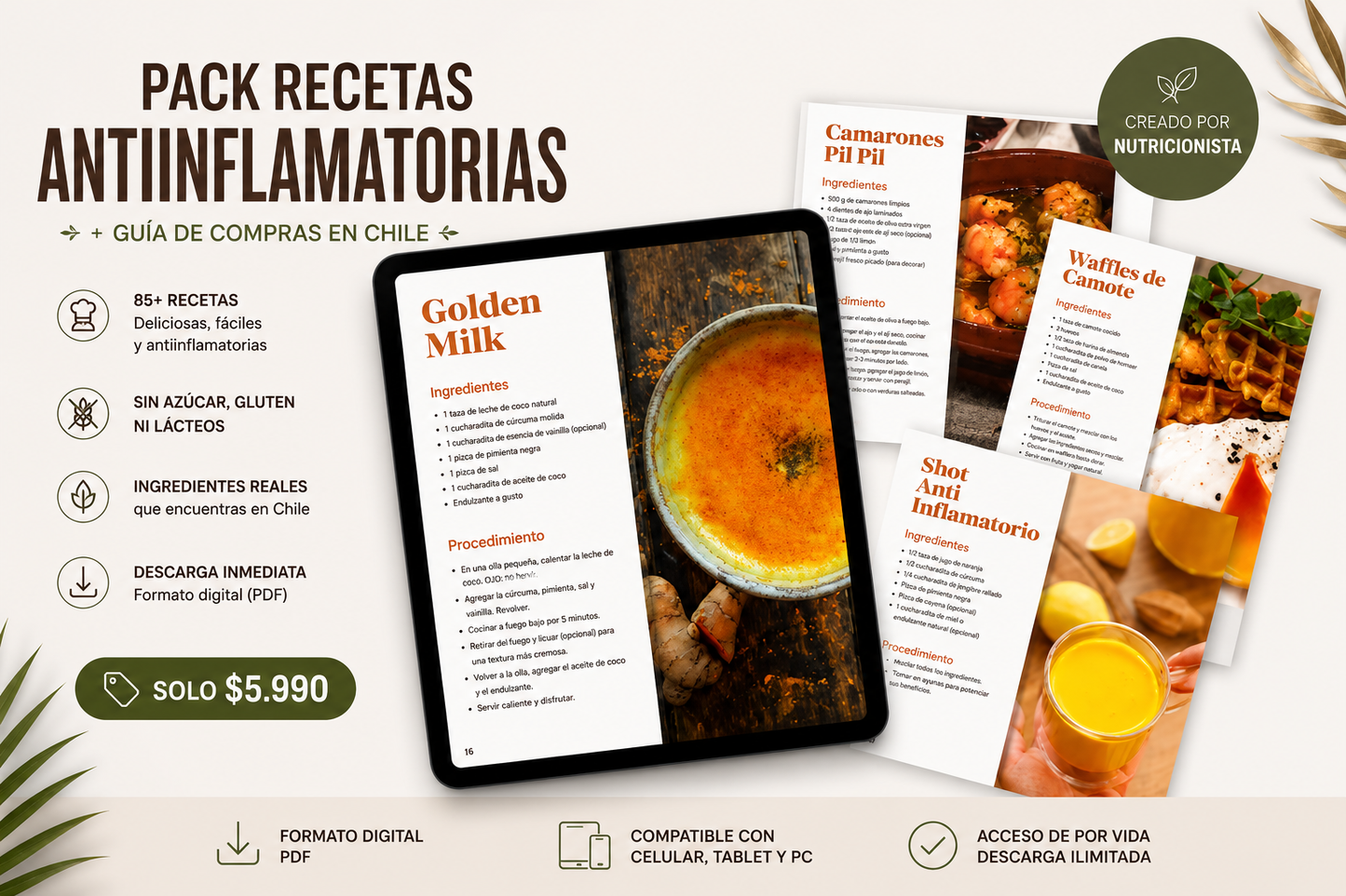 Pack Recetas Anti-Inflamatorias y Guía de Compras